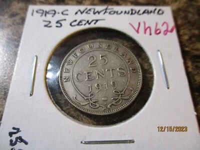 1919-C NEWFOUNDLAND 25 CENTS    VH62 - Image 1 of 2