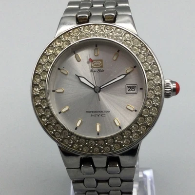 Reloj Marc Ecko Mujer 40mm Tono Plata Cristales Bisel Batería Nueva 7" Foto 1 de 4