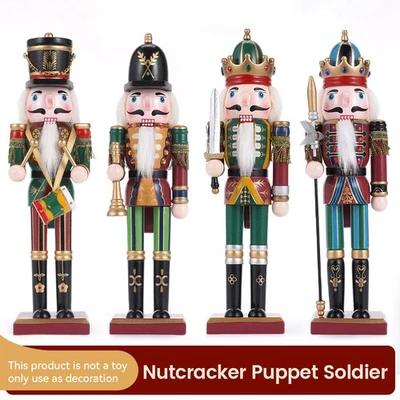 JIMBON 4PCS 12'' Nutcracker Soldier Wooden Christmas Vintage Decor Gift Red Green USA