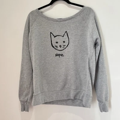 Sudadera gris gráfica Sounterville Cat Kitty para mujer 2Xl-3XL * C24 Foto 1 de 4