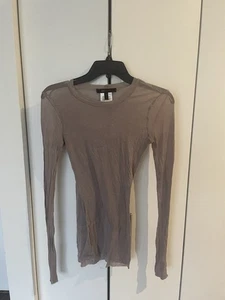 BCBG Maxazria Top Beige Jersey Langarm Größe S - Bild 1 von 12