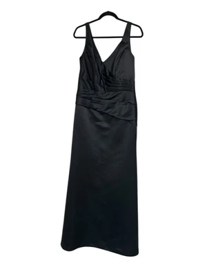 Vestido de novia David talla 14 sin mangas acanalado elegante negro bruja gótico hada oscura Foto 1 de 4