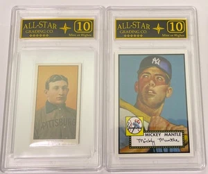 Honus Wagner 1909 T206 lizenzierter NACHDRUCK (1995) + 52T MANTEL BEWERTET ASG 10 POSTFRISCH #8 - Bild 1 von 2