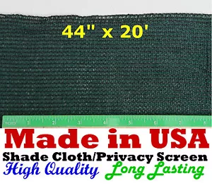 Shade Cloth Privacy Screen 44in x 20ft 90% Outdoor Knitted Sun Wind Block Fabric - Bild 1 von 6