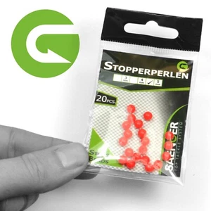 SAENGER Stopperperlen Rot | 20 Stück Stopper Perlen Angeln Angelzubehör Forelle