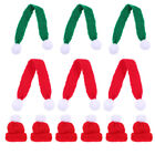 36 Pcs Mini Beanie Yarn Wine Decor Xmas Scarf Hat Bottle Santa Cap