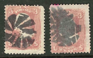 Sc #65 UNUSUAL GEOMET Fancy Cancels Civil War 3 Cent Washington 1861-62 US 82E17 - Picture 1 of 4
