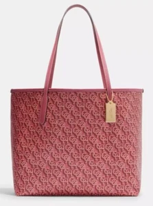 *COACH*~(CF342)~Bolso de mano City con estampado de monograma COACH~(IM/ROUGE)~NUEVO CON ETIQUETAS - Imagen 1 de 9