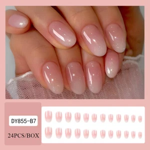 Press On Nails Nageldekor Nägel Verlängerung Pink Weiß Farbverlauf Abnehmba 🔥 - Photo 1/12