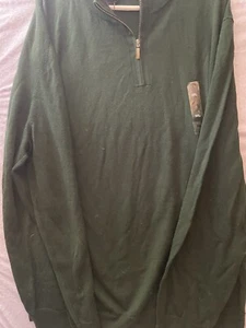 Club Room Knit Sweater Mens SZ 3XL 1/4 Zip Pullover Green Mock Neck New - Picture 1 of 12