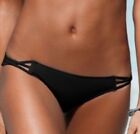 Victoria Secret Strappy Criss Cross Sides Cheeky Black Bikini Bottoms size Med