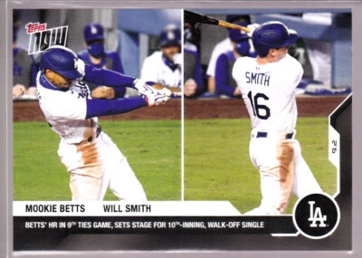 Mookie Betts Will Smith Dodgers Walk-Off Diamondbacks 2020 Topps NOW #203 - Image 1 of 2