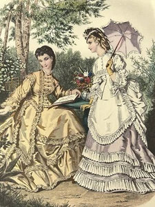 Impresión victoriana La Mode Illustree Gilquin Fils Paris 10 X 13 - Imagen 1 de 4