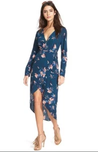 Antropologie ASTR The Label Wrap Dress Womens Medium High Low Floral Long Sleeve - Imagen 1 de 10