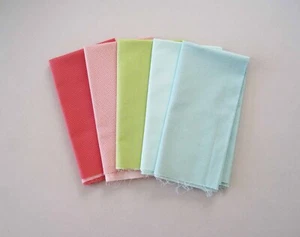 Lot 5 Half Yards Moda Ruby Bonnie & Camille Fabric Pin Dots Green Aqua Red 107 - Picture 1 of 5