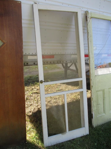 DOOR 03:   Antique Victorian Solid Wood Screen Door    30 1/2"W x 81"H Cover