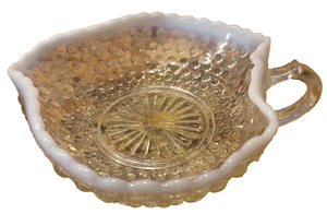 Vintage AnchorHocking Moonstone CLEAR Hobnail Strawberry Handled Candy Dish MCM - Picture 1 of 8
