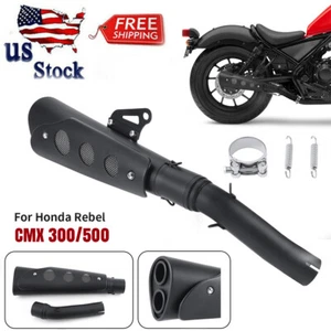 Black Tail Exhaust Pipe Muffler Baffle For Honda Rebel CMX300 CMX500 2017-2024 - Picture 1 of 12