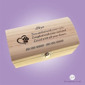 Caja de urna personalizada de regalo conmemorativo para mascotas gato perro para memoria de pérdida y duelo - Imagen 1 de 7