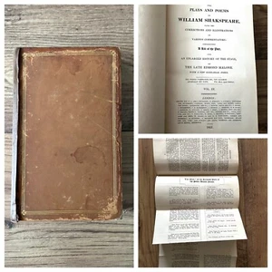 SHAKESPEARE 1821 Classic “The Plays & Poems”  Vol III with Folding Leaves Insert - Picture 1 of 14