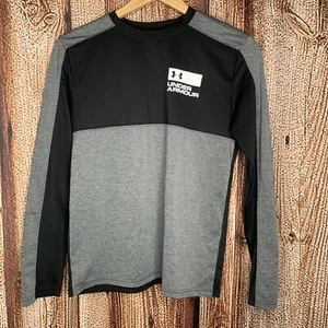 Under Armour Shirt Black Gray Loose Fit Performance Heat Gear Boys Youth XL YXL - Picture 1 of 3