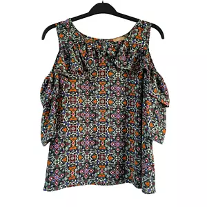 Takara Damen Top Multi Cold Shoulder Lagenlook Fließärmel Schlüsselloch‎ Rücken Gr. L - Bild 1 von 10
