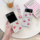 3D Bow Knot Cherry Transparent Phone Case for Samsung Galaxy ZFlip 5 4 3