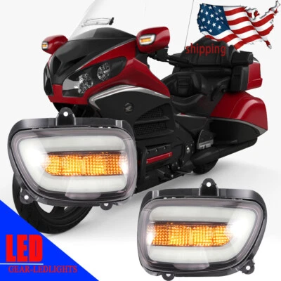 Front LED Turn Signals Lights Fit For Honda Goldwing 1800 GL1800 2001-2017 2016 - Image 1 of 4
