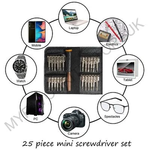 Mobile Phone 25 Piece Repair Screwdriver Set Tool Kit For iPad iPhone 6 8 S7 - Picture 1 of 4
