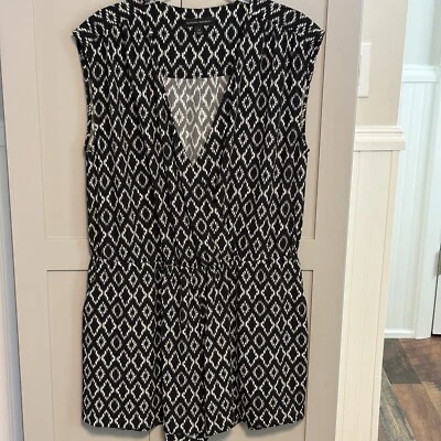 Banana Republic Детский комбинезон Шорты Размер 14 Карманы Черно-белый Бриллиантовый Принт Б/У в отличном состоянии! - Изображение 1 из 4