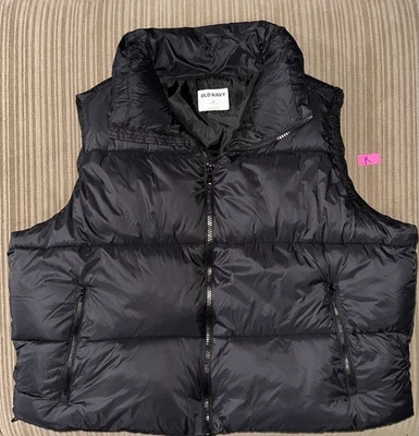 Antiguo Azul Marino ~ Mujer ~ Negro ~ Chaleco acolchado ~ Talla 3X ~ Nuevo sin etiqueta Foto 1 de 2