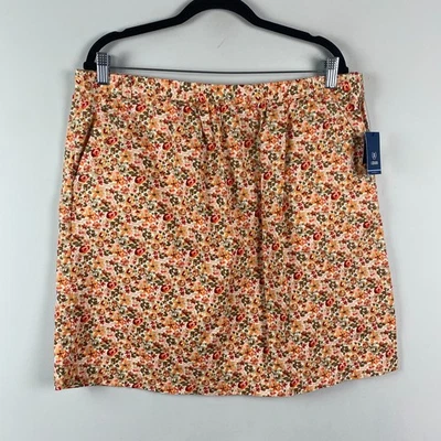 Falda Floral Izod Talla 14 Algodón Bolsillos Laterales con Cremallera Foto 1 de 4