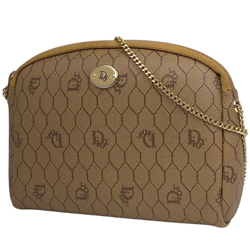 Christian Dior Borsa a tracolla con catena modello a nido d'ape Rivestita in tela...