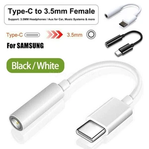 Type-c Usb C to Female AUX 3.5mm Headphone Jack Adapter Dongle Cable Plug & Play - Picture 1 of 16