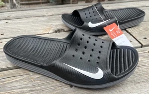 ¡NUEVO CON ETIQUETAS! Sandalias Nike Solarsoft Slide para hombre 13 negras/blancas 386163-011 *RARAS* - Imagen 1 de 15