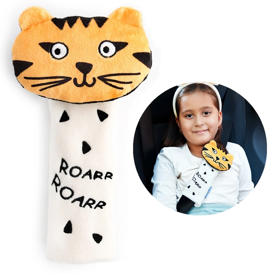 Milk&Moo Skater Cheetah Seat Belt Pillow For Kids, Ultra Soft Head, Neck, Should - Image 1 of 4
