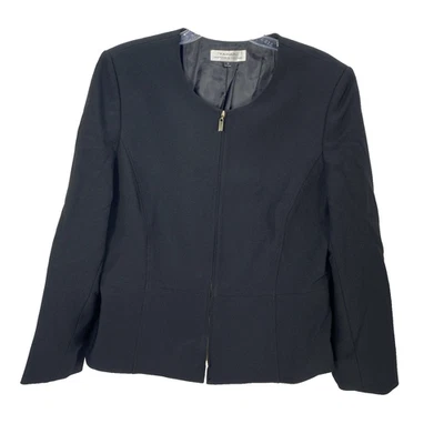 Tahari Authur S. Levine Suit Jacket Women’s Sz 18 Black Full Zip Stretch Blazer - Image 1 of 4