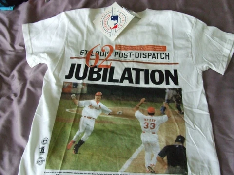 VINTAGE NEW 1998 Mark McGwire St. Louis Cardinals HR Shirt Size Adult Large Cover