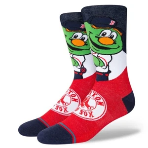 Boston Red Sox Baseball Wally the Green Monster Mascot Mens Socks Stance Size L - Picture 1 of 4