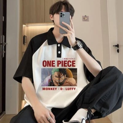 One Piece Luffy Anime Polo Shirt Poloshirt Hemd t-shirt Kostüme Polyester unisex - Bild 1 von 2