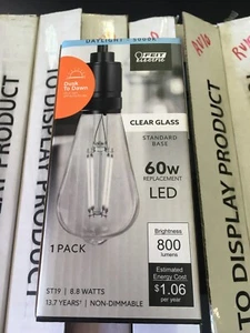 Feit Electric 60-Watt Equivalent ST19 Straight Filament Dusk to Dawn Clear Glass - Picture 1 of 3