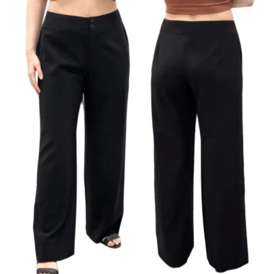 Pantalones pantalón de lana de pierna recta Armani Collezioni en negro para mujer’s Foto 1 de 4