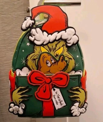 YAY! NEW WITH TAGS! Loungefly Dr Seuss The Grinch And Max Present Mini Backpack! - Image 1 of 3