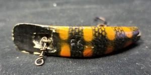 Vintage Helin Tackle Co. F6 Plattfisch Angelköder schwarz orange & gelb - Bild 1 von 7