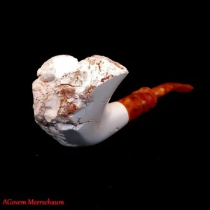 Tubo de Pipe Meerschaum de Bloque Semi-Crudo Natural, Pipa Fumar Pipa De Tabaco Pipa AGM-662 - Imagen 1 de 12