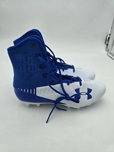 UNDER ARMOUR HIGHLIGHT MC WHITE BLUE CLEATS 3000413-400 MEN'S SIZE 8.5 - Picture 1 of 7