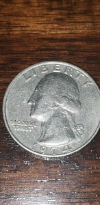 1974 Washington Quarter US Coin No Mint Mark Circulated with Errors - Picture 1 of 15