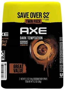 New Axe Body Spray for Men Deodorant Dark Temptation, 5.1 oz Twin Pack - Picture 1 of 3
