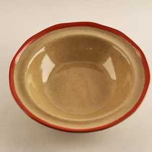 England Steinzeug Schüssel Müsli Omar Ware Englisch Beige Orange Rand 6" Durchmesser - Bild 1 von 6