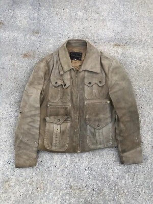 Винтажный 1960 Martin Bernard желтовато-коричневый двойной США границы патруль стиль куртка редкая  - Изображение 1 из 4